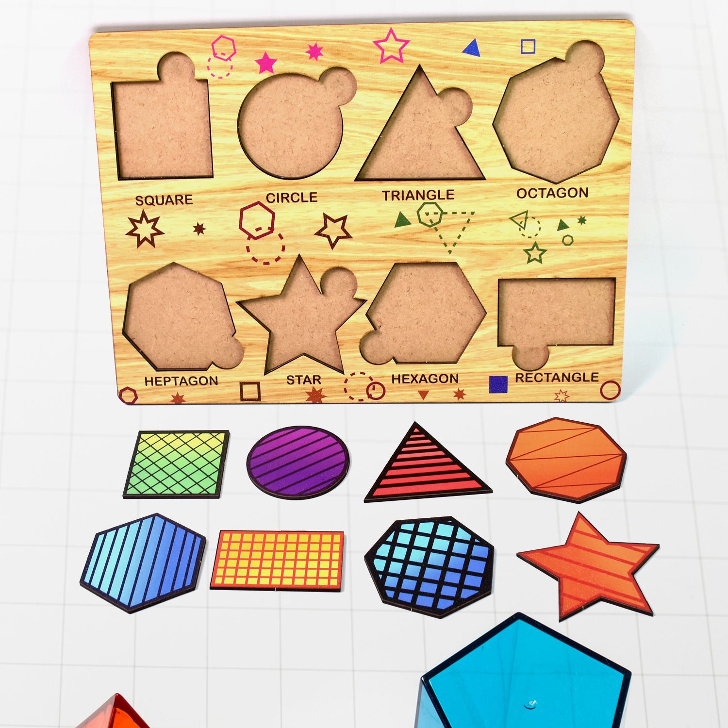 Wooden Triangles Puzzle Learning Educational Board (1 Set  2820 Cm) Wooden Triangles Puzzle Learning Educational Board (1 Set  2820 Cm)